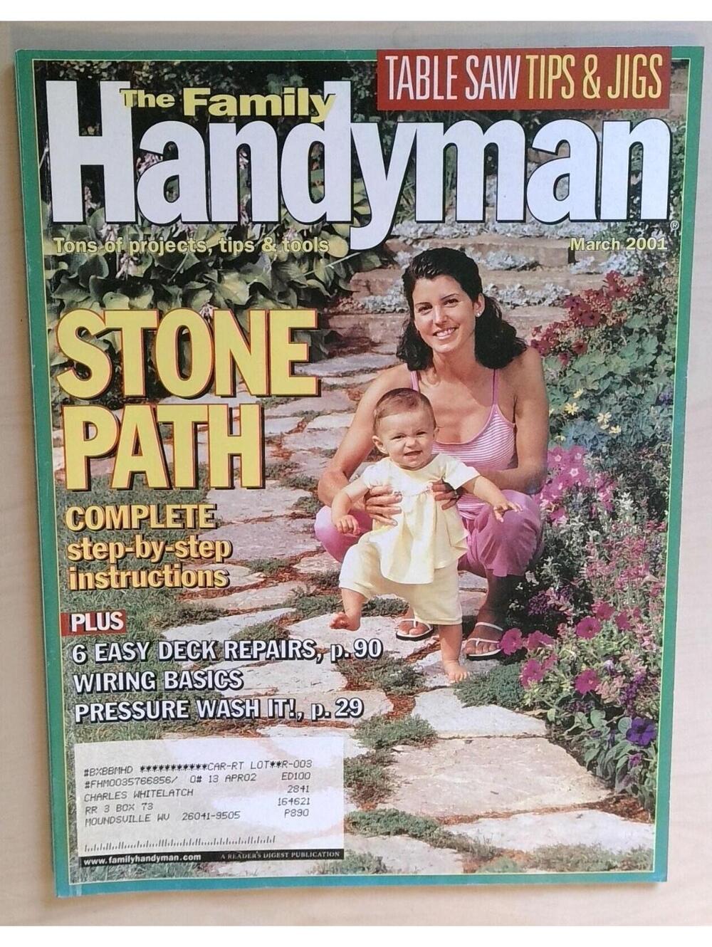 Family Handyman March 2001 Magazine Stone Path DIY Home Improvement